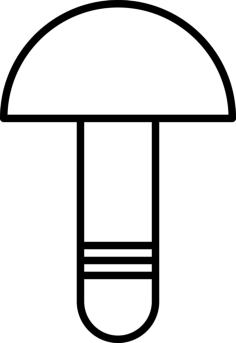 Mushroom Side View Editable Svg Line Art, Free Vectors File
